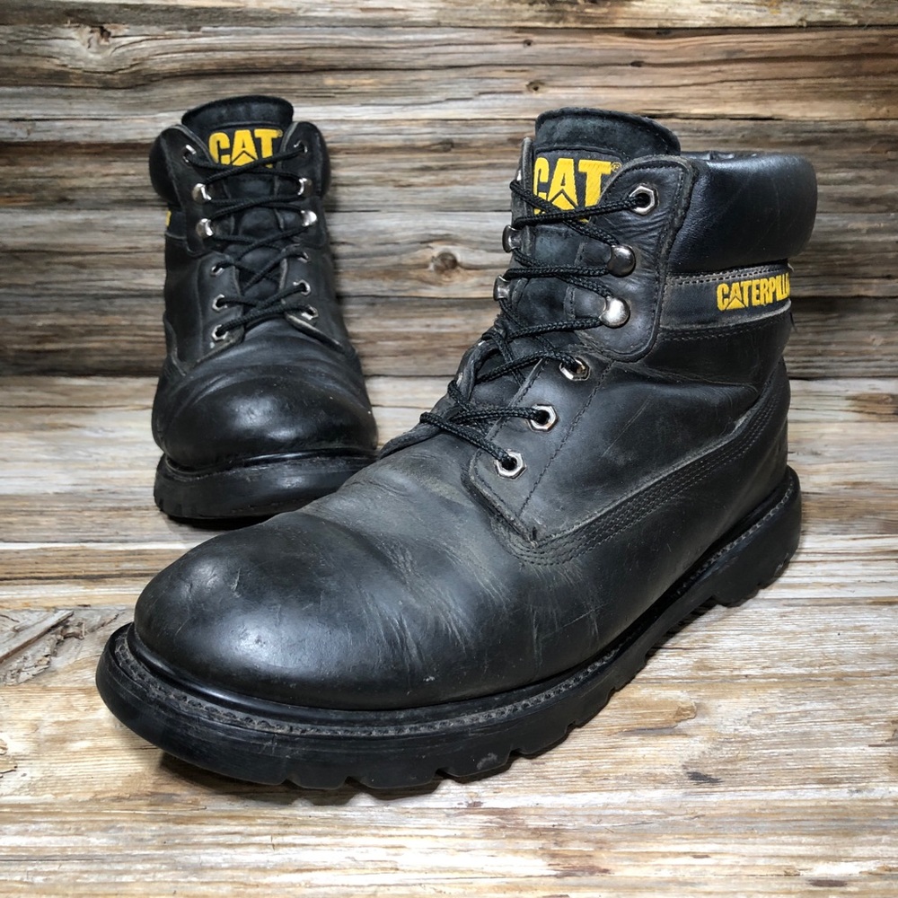 CAT Colorado Black Hobo Chic Ankle Work Boots Men US 13, UK 12, EUR 46